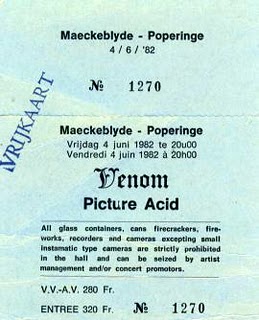 venom black metal poperinge 1982 ticket