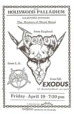 venom black metal slayer exodus flyer 1985 tour