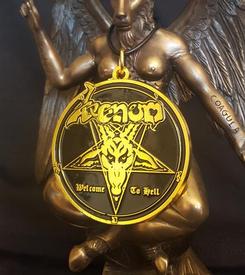 venom black metal gold medallion